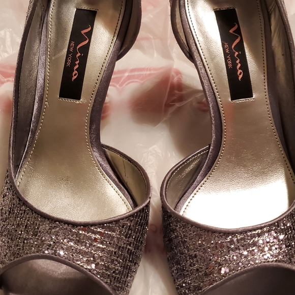 NINA Silver Evening Shoes - Picture 6 of 7